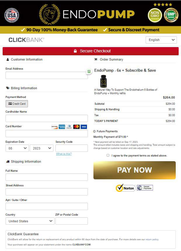 EndoPump - Secure checkout